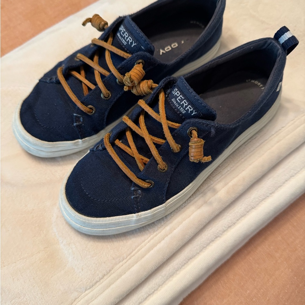 Sperry Crest Vibe Linen Sneakers - Navy